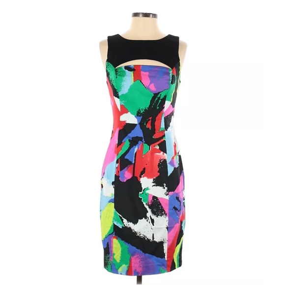 Black Halo Dresses & Skirts - Black Halo Abstract Print Sleeveless Sheath Dress